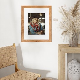 16x20 Picture Frame, Solid Elm Wood Picture Frame with Tempered Glass, 16x20 Frame matted to 11x14, Rustic Picture Frames, 16x20 Picture Frames for Wall Decoration, Natural, 1Pack