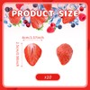 HUIANER 12PCS Artificial Strawberry Blocks Lifelike Strawberry Fake Fruit Decoration