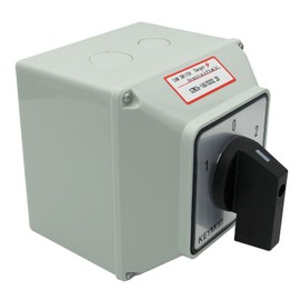 KEYMOO 160A 660V Rotary Change-Over Switch with Box, 2-Way 2NO 2NC 3 Position 2 Phase 8 Terminals, Universal Selector Switch for Large Motor Equipment