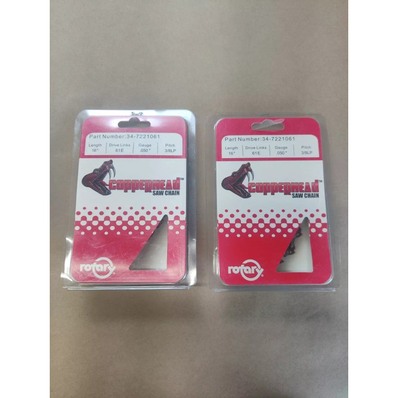 Copperhead 2 Pack 18" Copperhead Chainsaw Chain 3/8LP .050 61DL