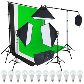 LINCO Lincostore 9600 Lumens Studio Photography Lighting kit with Auto pop-up Softbox AM247