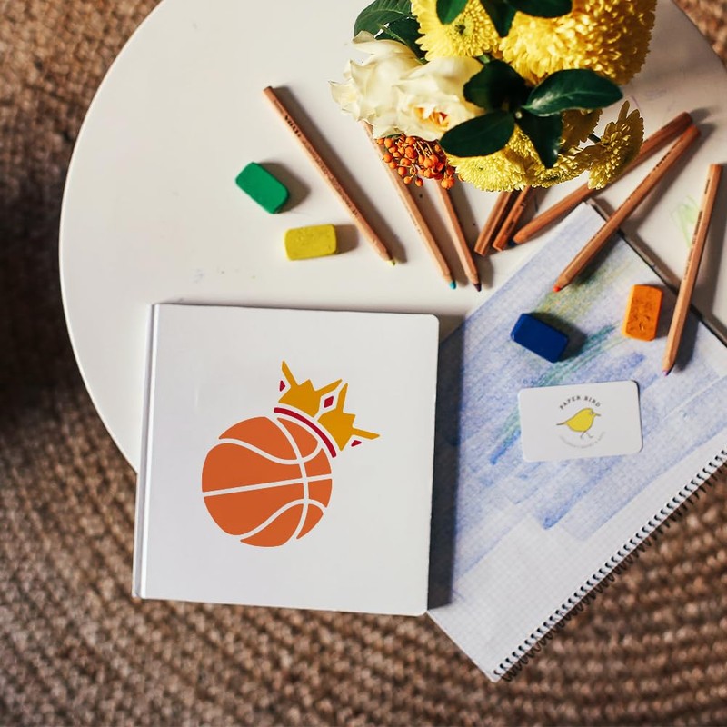 MAYJOYDIY Basketball Stencil Sports Theme Template 11.7x8.3inch Reusable Basketball Basket