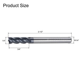 QUARKZMAN 5pcs Milling Cutter 1/4 Inch x 3/4 Inch 4 Flutes Spiral Helical Groove Tungsten Steel Straight Shank CNC Milling Cutter for Aluminium Steel Metalworking