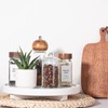 Round Decorative Tray Wood Bathroom Counter Organizer Farmhouse Kitchen Decor
