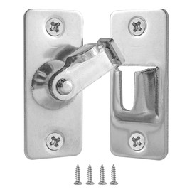 BuxiuGK 90 Degree Right Angle Buckle Hook Lock Bolt Stainless Steel Small Hasp Latch Locks Bolt Household Accessories - Silver