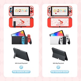 Kuitmor -Switch Case, Kawaii Cartoon Docking Case for Regular Switch, Anti-Scratch and Shock Absorbing Design