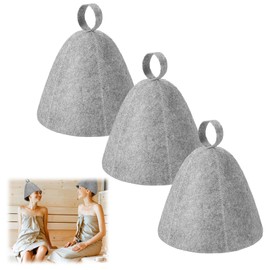 Sauna Hat, Sauna Cap, Sauna Cap, Pack of 3 Felt Sauna Hat, Sauna Accessories, Felt Cap, Felt Hat, Hat Cap for Sauna, Russian Bath Hat, for Men and Women, Shower Sauna, Grey