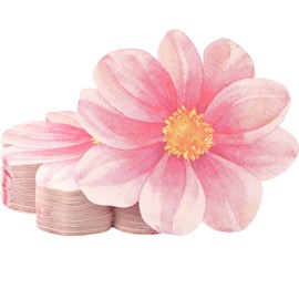 Qilery 100 servilletas decorativas florales en forma de flores, servilletas desechables de papel rosa para vajilla, suministros de fiesta, novia, baby shower, cena, boda, decoración de cumpleaños, cóctel, 2 capas