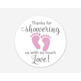 40ct, Baby Shower Stickers, Thanks for Showering us, Girl Boy and Gender Neutral Shower Stickers (#681-1-BP)
