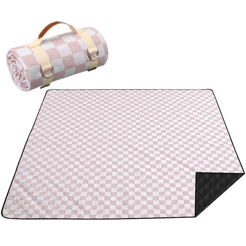 Nuanchu Checkered Picnic Blanket Extra Large Outdoor Blanket Sandproof 80"x80"