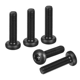 DTGN M6x25mm Pan Head Torx Security Screw - 40Pack - Good for Machinery - Carbon Steel Button Head Torx Bolt Star Drive Security Fasteners - Black