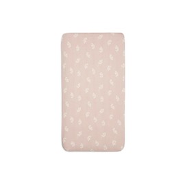 Jollein Jersey Fitted Sheet - Twig, Wild Rose - 70 x 140 cm - 100% Cotton - Fitted Sheet - Beige with Dusky Pink Branches