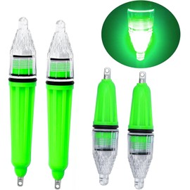 Underwater Fishing Light, 4pcs Deep Drop Fishing Light Waterproof Flashing LED Night Fishing Light Attractive Light Green Light Bait Lure Lamp Fish Tools Fishing Bait Lure 3 Colors (Green-Steady On)