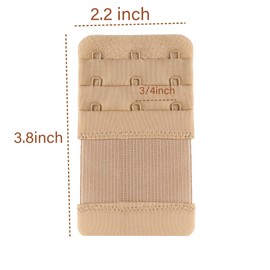 AKAAYUKO Bra Extender 3 Hook Bra Extension Strap Soft Stretchy, Pack of 3