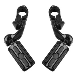 TCMT Black 1.25" 3.2cm Adjustable Highway Foot Pegs Footpeg Footrest Fits For Harley Touring Road King Street Glide Road Glide Electra Glide Softail Sportster Dyna with 1.25" Engine Guards