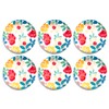 Abode Homewares Audrey Floral Melamine Salad Plate, Set of 6,