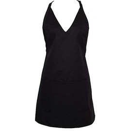 Fame® Adult V-Neck Bib Apron - F23 - Black (WFA18301BK)