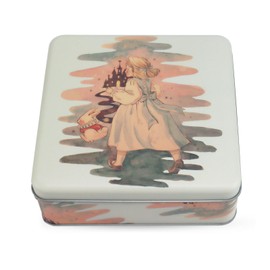 HIDERLYS Square Tin Containers with Lids, Cartoon Cookie Tins, Festive Cookie Tins for Gift Giving & Holiday Treats – Perfect Holiday Gift & Elegant Festive Decor (A)