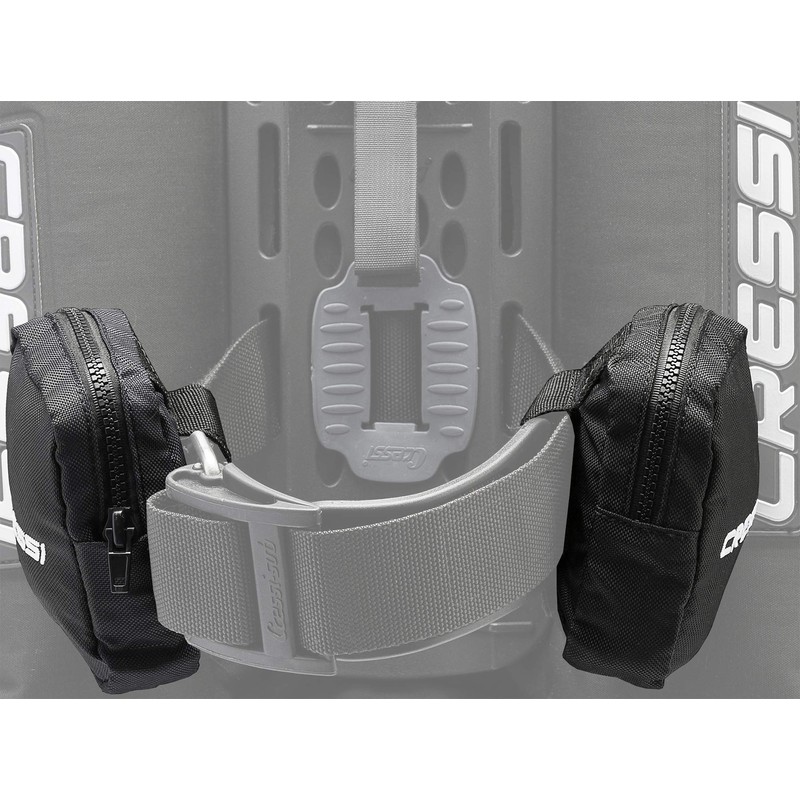 Cressi Back Weight Pockets for Ultralight/Air Travel B.C.'D - Black
