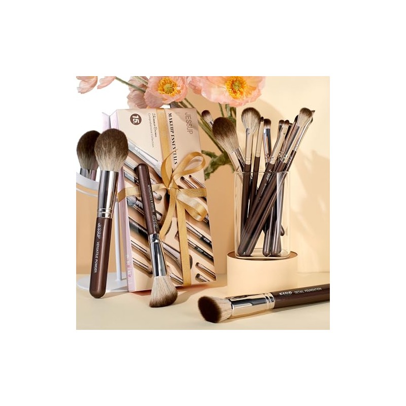 Jessup Brochas de Maquillaje para Base, Contorno, Sombras y Delineado