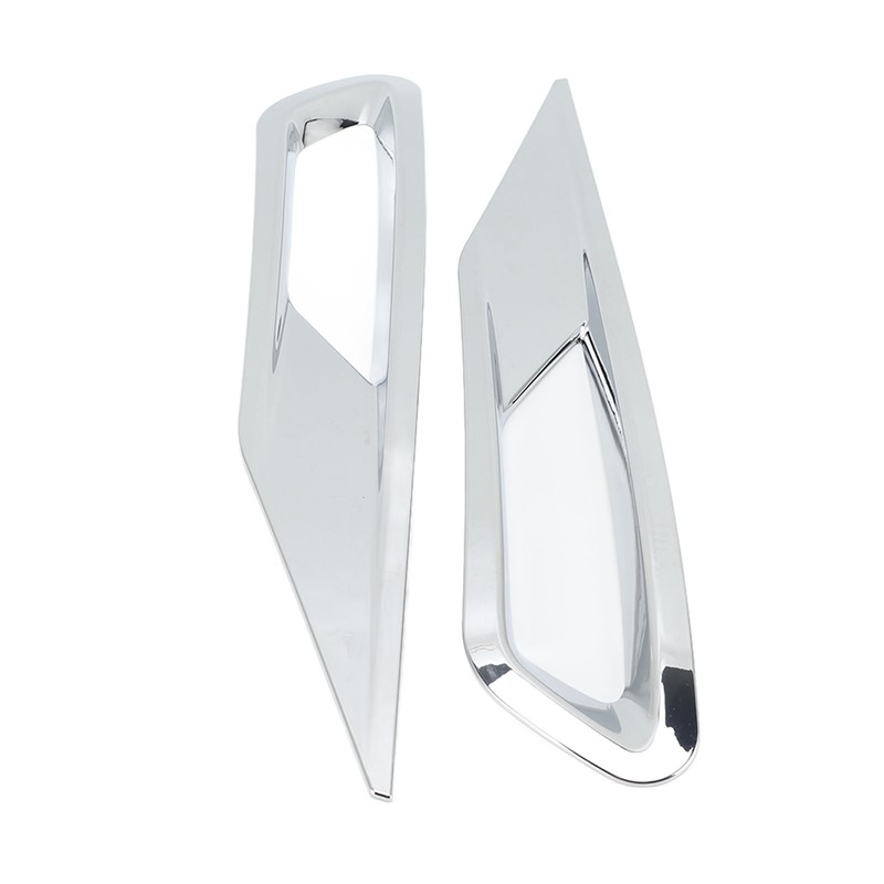 2pcs Front Fog Light Cover Trim Silver Fog Lamp Bezel