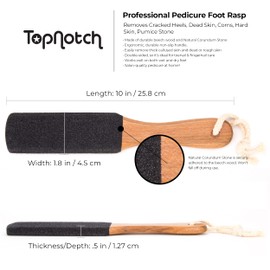 TopNotch Foot File Callus Remover Foot Scrubber,Professional Pedicure Foot Rasp Removes Cracked Heels,Dead Skin,Corn,Hard Skin,Pumice Stone for Feet Scraper File Brush Tools for Wet and Dry Feet