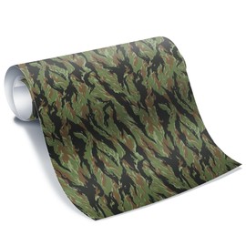 GunSkins XL Gear Skin - Premium Vinyl 24" x 50" Sheet - Install on Vehicles, ATVs, Bikes, and More - 100% Waterproof Non-Reflective Matte Finish - Made in USA - GS Vietnam Tiger Stripe