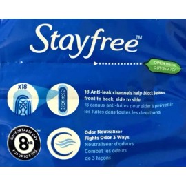 Stayfree Maxi Pads Super Long Multi Fluid Absorption 10 Count, Discontinued