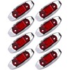 cciyu 8x Red Light LED Trailer Marker Light w/Chrome Bezel