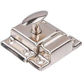 Nickel Plated Small Stamped Cabinet Latch - Antique Reproduction Oval Turn Latch | UA-141-LPN (4)