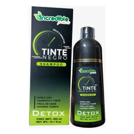 Shampoo Tinte Negro Detox 400 Ml Cubre Canas En 5 Minutos