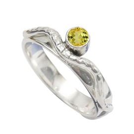 Im Labor gezüchteter gelber Saphir Edelstein 925 Sterling silber Band Ring Herren und Damen Alle Größen Schmuck CRG-1076AP27_(73 (23.2))