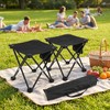 Jhdydz Portable Folding Camping Stool w/Foot Rest, Lightweight Mini Chair