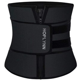 HOPLYNN Neoprene Sweat Waist Trainer Corset Trimmer Shaper Belt for Women, Workout Plus Size Waist Cincher Stomach Wraps Bands Black Medium