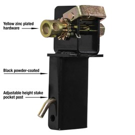 Buyers Products 5482105 Stake Pocket Lashing Winch, Easy Tension Control, Fits with Common Flush and Outside Stake Body Pockets, Black Powder Coated Corrosion-Resistant Steel