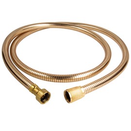 tecuro 63120 1.50 m Shower Hose Gold Look 1/2 Inch Knurled Nut x 1/2 Inch Cone Nut Twist-Proof