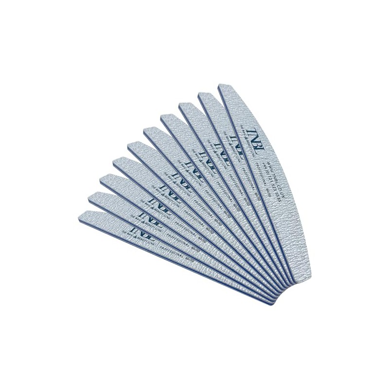 TNBL Nail File Professional Quality (80/80 Grit Half Moon Zebra)