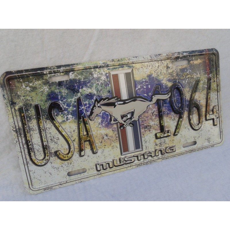 Ford Mustang USA Since 1964 License Plate TAG Pony Emblem