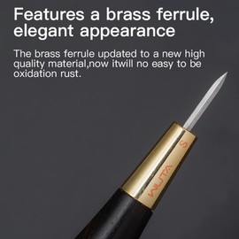 Diamond Shape Stitching Awl Ebony Black Wood Handle Leather Craft Sewing Awl Kit Handmade Sewing Tool DIY Stitcher Taper (L)