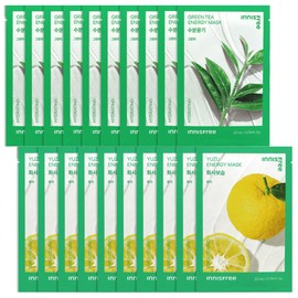 Innisfree energy mask 10 citron + 10 green tea free / 이니스프리 에너지 마스크 유자 10매+그린티10매 증정