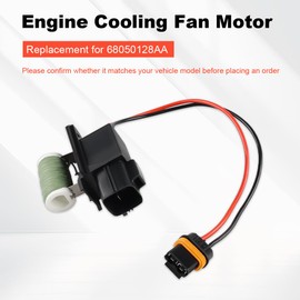 WMPHE Radiator Fan Blower Motor Relay Resistor Compatible with 2009-2021 Chrysler 300 Dodge Charge Challenger Replacement for 68050128AA Cooling Fan with Wiring Harness