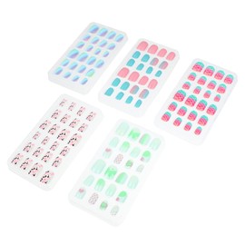 Beavorty Children's Nails Set 120pcs Fake Nails Kit for Kids Manicure Set Cartoon Designs Random Style
