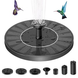 Solar Fountain Pump, Upgrade 1W Solar Fountain for Bird Bath with 6 Nozzle, Floating Solar Powered Water Fountain Pump for Bird Bath, Garden, Pond, Pool, Outdoor