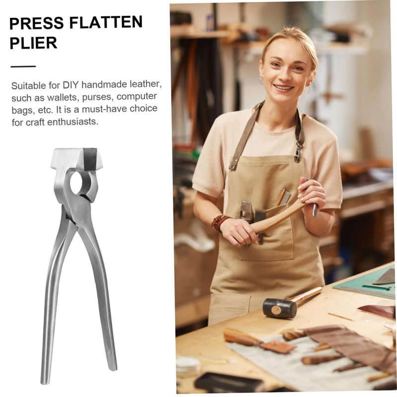 LALAFINA Professional Side Flush Pliers Steel Flat-Nose Pliers for Leather