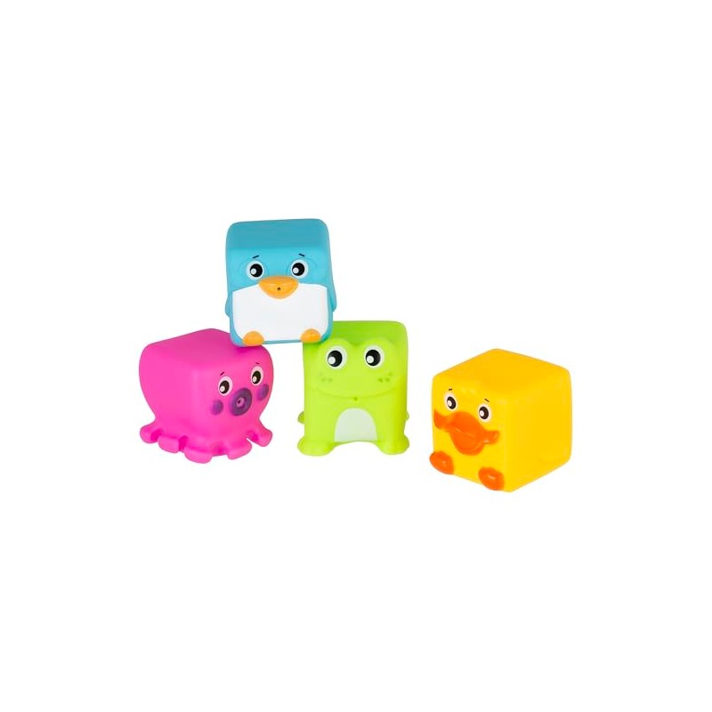 Playgro Grip and Stack Cubes - Soft Building Blocks for