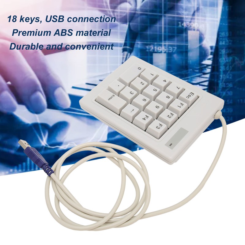 Mechanical Numpad Wired 18 Keys Linear Action Switch ABS Plug