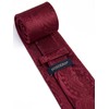 HISDERN Burgundy Tie Paisley Mens Ties and Pocket Square Cufflinks