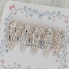 Silver embedded wave handmade nail tip - Square M /