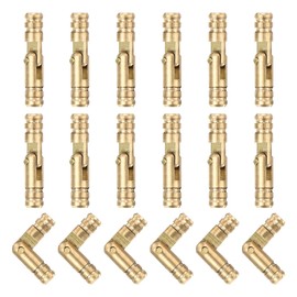 sourcing map 18Pcs Invisible Brass Barrel Hinge, 20x4mm Concealed Hinges, Folding Support Cylindrical Hidden Barrel Hinges for DIY Keepsake Box Cabinet Door Barrel Hinges