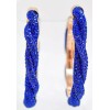 SKANKY HOOPS 3" BRAIDED TWISTED ROYAL BLUE RHINESTONES/MI